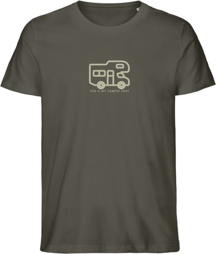 Grappig T Shirt Dames Heren - Camper - Kamperen - Vakantie - Khaki Groen - M