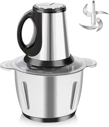 Mini Hakmachine - Keukenmachine - Gerechten Bereiden - Drie Snelheden - 2 Liter - Zilver