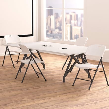 Klapstoelen Set van 4 – - Wit - – 56,6x49,8x91,4 cm – Opvouwbare - Medahomestore