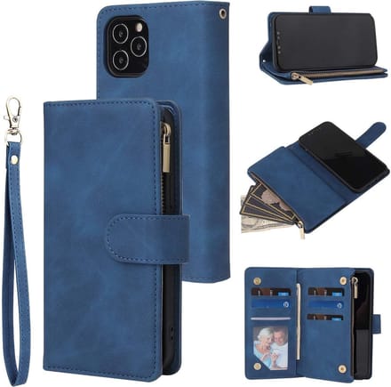 Geschikt voor Apple iPhone 11 Bookcase - Blauw - Portemonnee hoesje