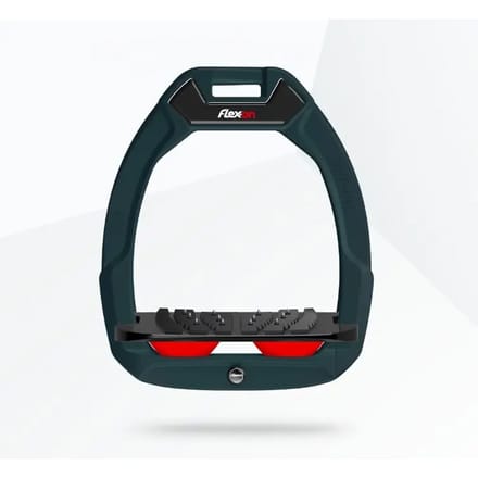 Veiligheidspedaal Paardrijden Ingelengd Ultra Grip Groen/Zwart/Rood Flex-On Safe-On