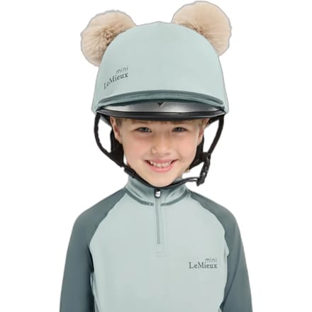 Dubbel pompon paardrijcap voor kinderen LeMieux