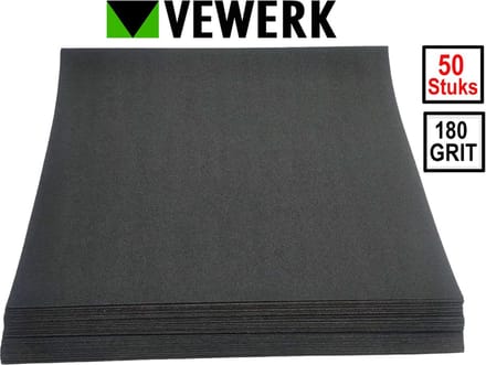 50 Vellen waterproof schuurpapier korrel 180