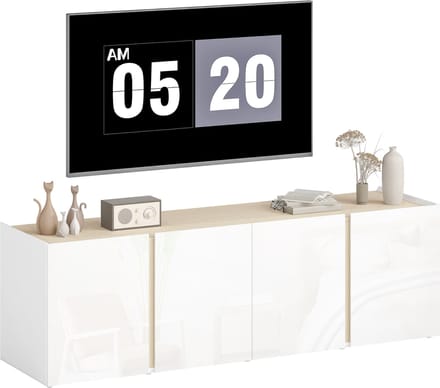 HOMCOM TV-meubel - Spaanplaat - 135x38x45cm - Wit