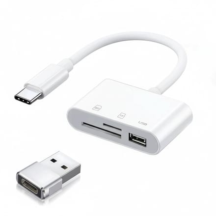 Nereb USB-C/USB Kaartlezer – microSD/SD/TF Card Reader – Met USB-A Adapter