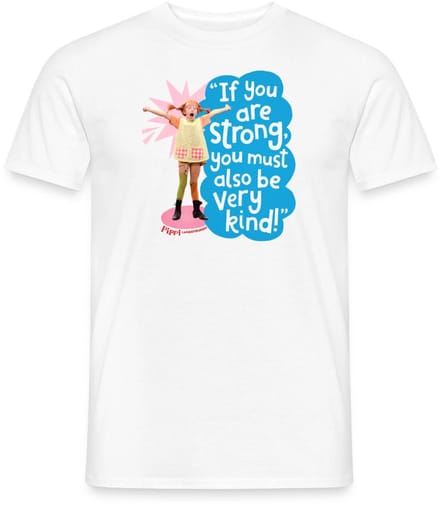 Pippi Langkous Gestrekte Pippi Met Spreuk T-Shirt Heren