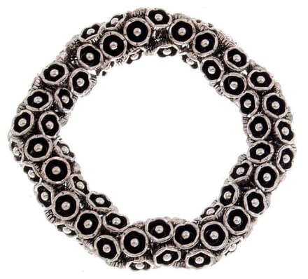 Behave - Elastische armband - Antiek zilverkleur - Boho stijl