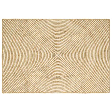 vidaXL - Gebied - Tapijt - Natuurlijk - en - Wit - 140 - x - 200 - cm - Jute