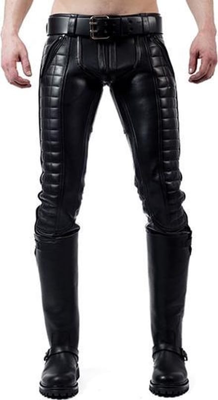 Mister b leather indicator jeans black stitching-piping 28
