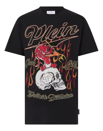 Round Neck T-Shirt Little Devil Crystal