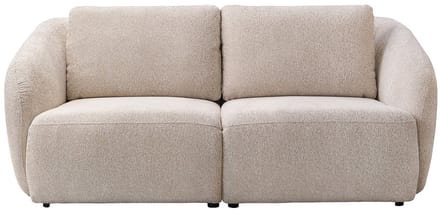 Vente-unique Tweezitsbank in beige chenillestof LIRUNO