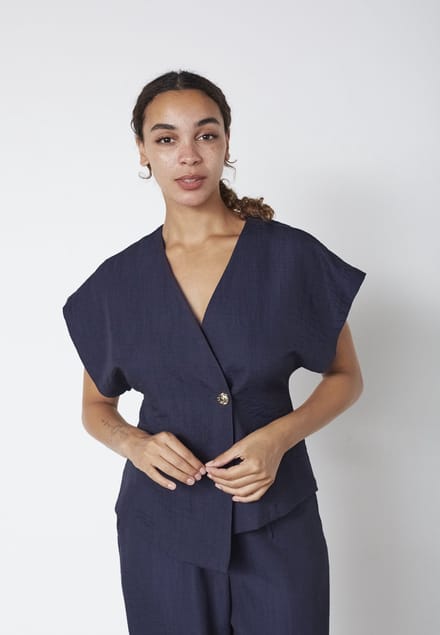SISTERS POINT Gevela-ve2 - Dames Gilet - Dark Blue - Maat M