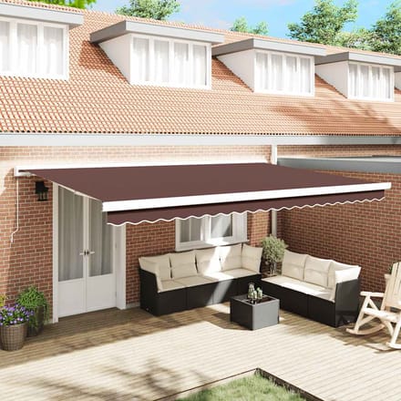 vidaXL - Luifel - handmatig - uittrekbaar - 500x300 - cm - bruin