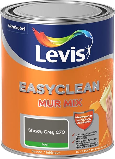 Levis - Easyclean Mur Mat Mix - Shady Grey C70 - Mengverf - 1 L
