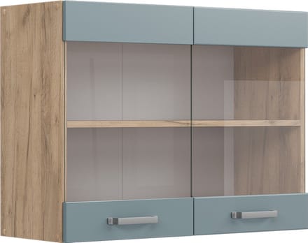 Vicco R-Line Glazen keukenkast – 80 cm Blauw-grijs