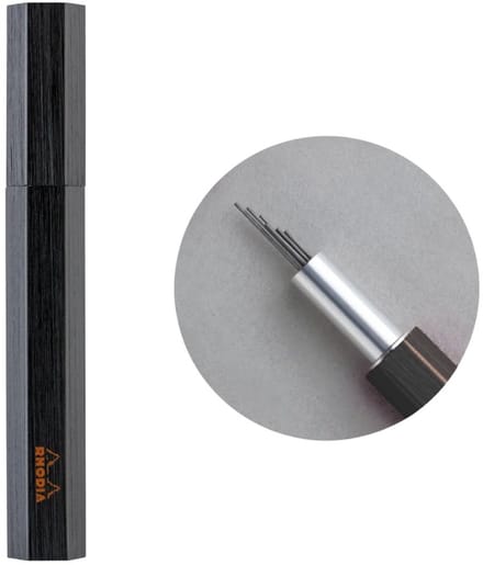 Rhodia scRipt - Vullinghouder - Zwart - Leads vulpotlood vulling - 0.5mm - Navulling - B - koker 20 stuks