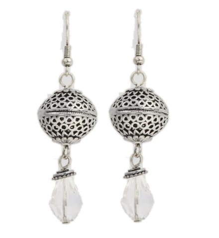 Behave - Oorhangers dames - zilverkleur kristal - boho chic stijl