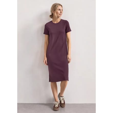 Midijurk met ribbelstructuur en ronde hals