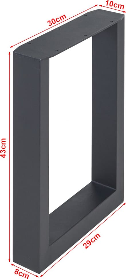 Stalen onderstel Makers set van 2 tafelpoot 43x30 cm zwart [en.casa]