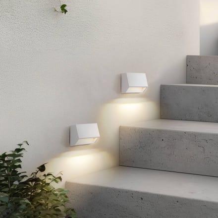 Lindby LED buiten wandlamp Appeso, breedte 10 cm, set van 2