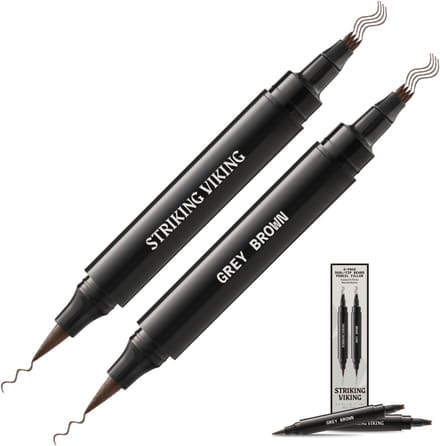 Striking Viking Beard Filler Pen voor Mannen - Donkerbruin - 2-pack