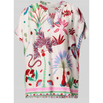 Blouseshirt van viscose in all-over look