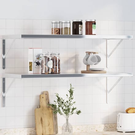vidaXL - Plankdragers - 4 - st - 40x2,5x25 - cm - roestvrijstaal - zilverkleurig