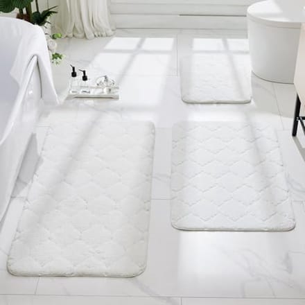 Machinewasbare Antislip Badmat Set - 3-delig, Absorberende en Sneldrogende Badkamermatten