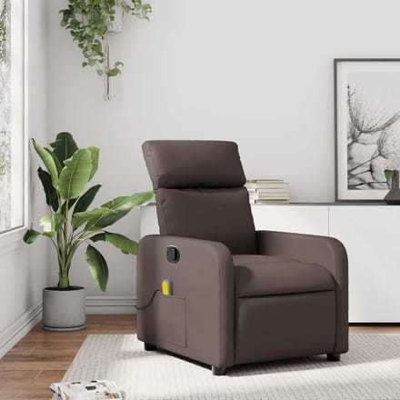 vidaXL - Massagestoel - verstelbaar - kunstleer - bruin