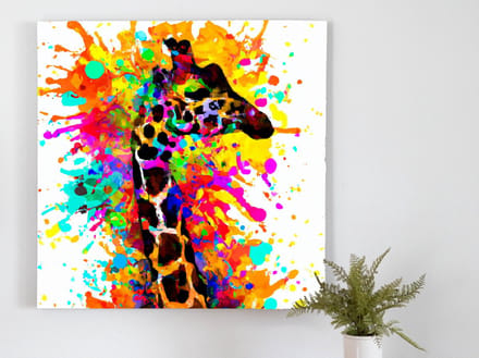 Splashraffe | Splashraffe | Kunst - 75x75 centimeter op Forex | Foto op Forex
