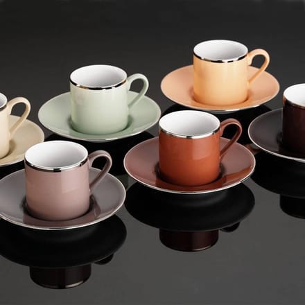 Set van 6 koffiekopjes met schotel Kaat | Hermia