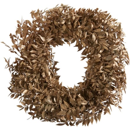 Gedroogde ruscus krans "Gold Wash"