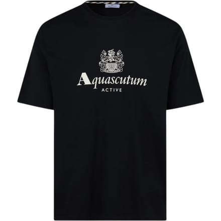 Aquascutum Active T-shirt Met Groot Logo, Zwart
