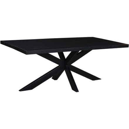 Livingfurn - e Zwart Eetkamertafel - - Mango Hout - 180 cm