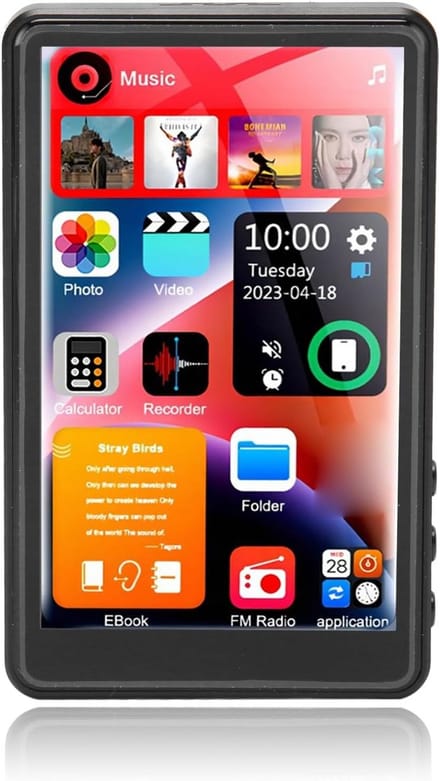 Muziekspeler - Draagbare Speler - Onderweg Muziek - Groot Touchscreen - 4 Inch Display - Zwart