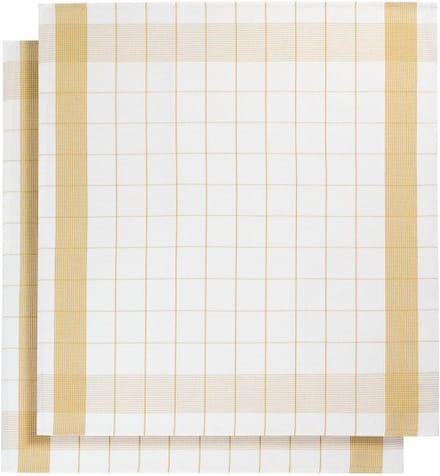 set van 6 keukenhanddoeken - De Witte Lietaer - kleur wit/ochre
