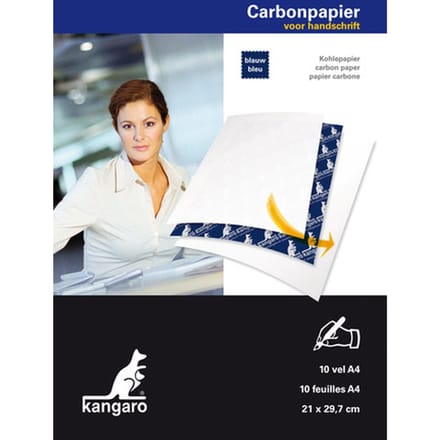 Carbonpapier Kangaro A4 21x29,7cm 10 vel blauw