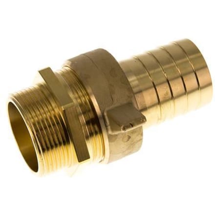 38 mm & G1-1/2'' Messing Slangpilaar BuitendraadConische Afdichting NBR Afdichting Vleugelmoer