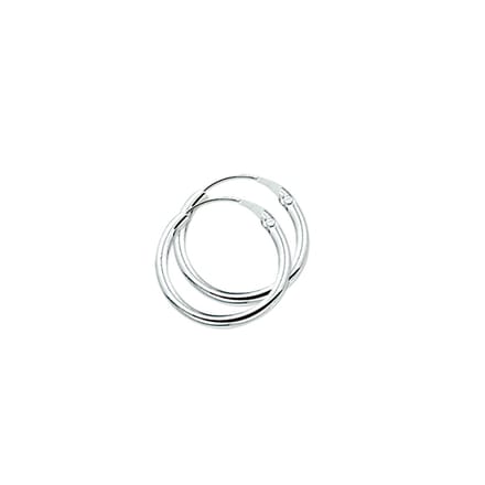 Zilver Gerhodineerde oorringen ronde buis 1304836