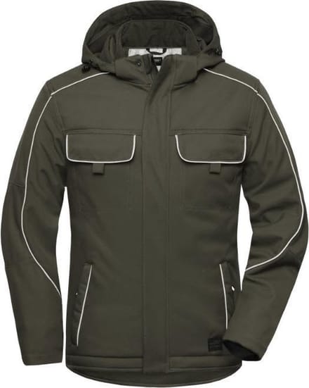 James & Nicholson Solid softshell winterjack JN886 - Olijf - L