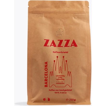 Zazza Kaffeerösterei Zazza Barcelona Espresso 250 g   Ganze Bohne   Kräftige Arabica Mischung mit Schokoladennoten & geringer Säure für Siebträger &