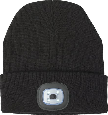 Benson Wintermuts met LED lamp - beanie - zwart - voor volwassenen