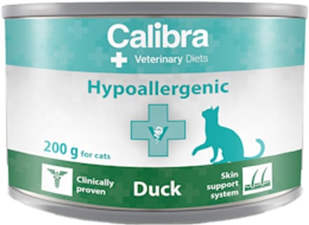 Calibra Cat Veterinary Diets - Hypoallergenic Eend - Natvoer - 6 x 200 g
