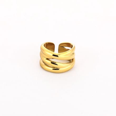 Bijoutheek Ring (Sieraad) Overlappend Bold Goudkleurig