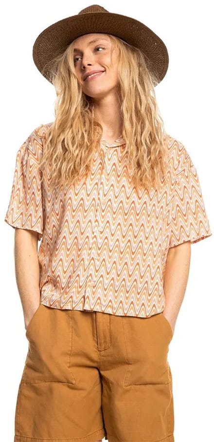 Quiksilver Sunny Ride Overhemd Met Korte Mouwen Beige XL Vrouw