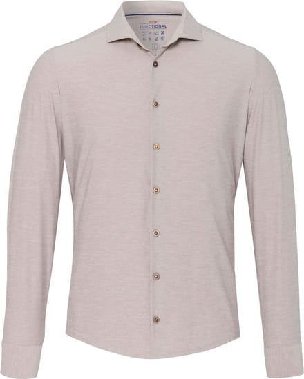 Pure The Functional Shirt Lichtbeige - Maat 43 - Heren - Overhemden Casual