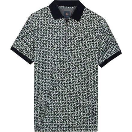 Baileys Polo Half Zip Allover Mosaic Pattern Misty Green / male