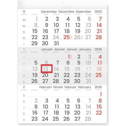 3-Maandkalender 2027 INNI Manager compact-formaat
