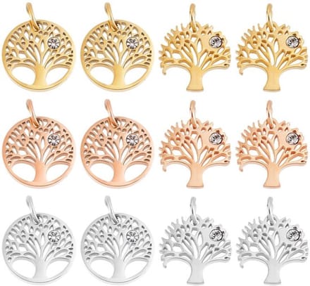 Allecto - Antieke Gouden Levensboom Charms - Sieraden Maken - 12Pcs