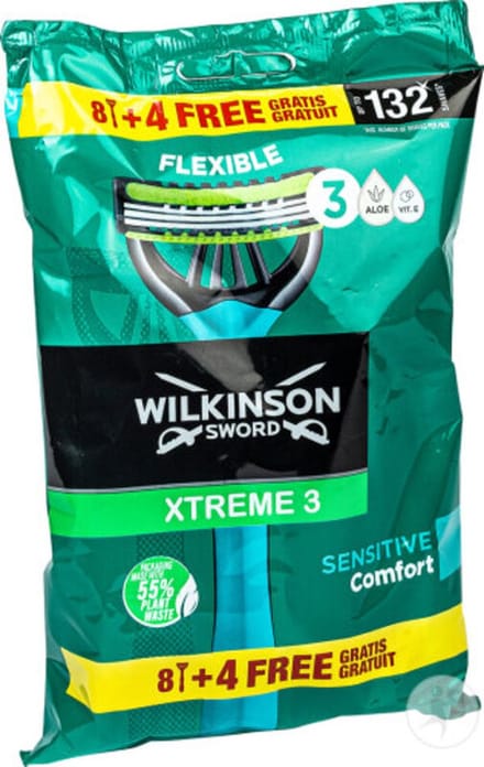 Wilkinson Xtreme 3 Sensitive Pack 8 + 4 Gratis - stuks